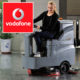 поломоечная машина Gaomei GM-MINI убирает Vodafone